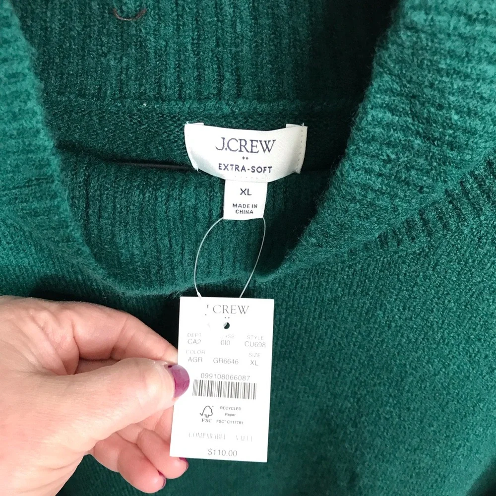J. Crew Forest Green Turtleneck Sweater Sz XL